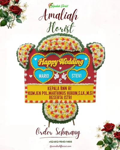 Karangan Papan Bunga Pernikahan di Dahadano Gawu-gawu